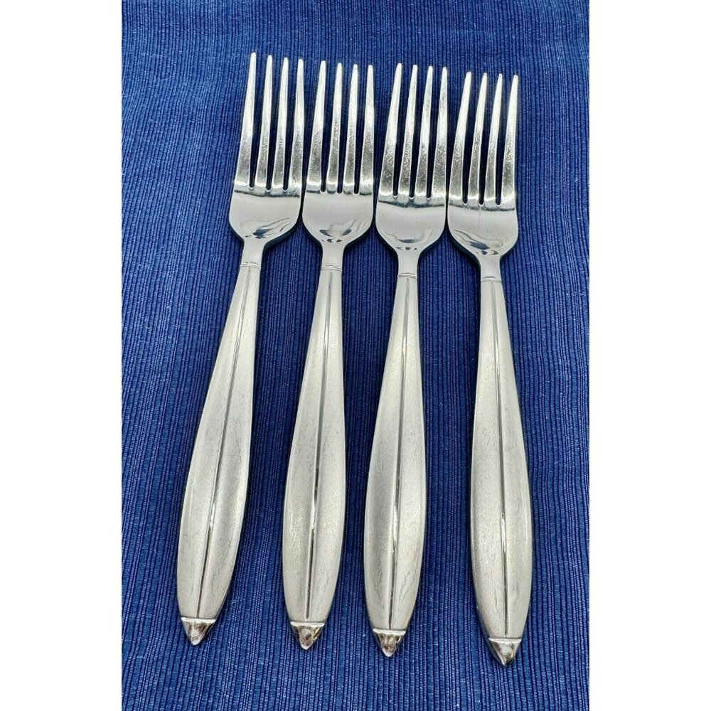 Cambridge Silver Stainless Dinner‎ Fork 8 inch Lot of 4 CBS46 Satin Handle